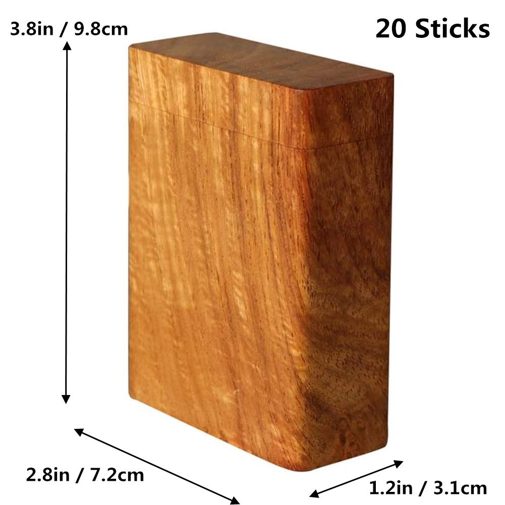 Amazon | 高級マホガニーのシガレットケース、ポータブル木製